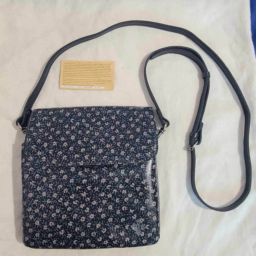 Patricia Nash Crossbody Bag Balluri Denim Daisies
